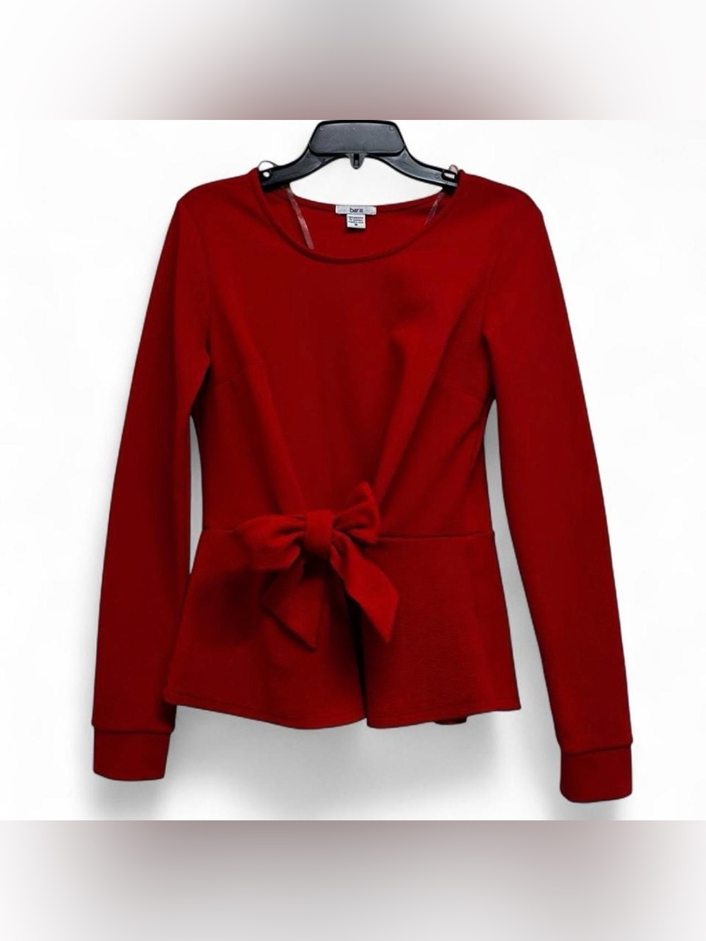 Bar III Red Long-Sleeve Tie-Waist Top